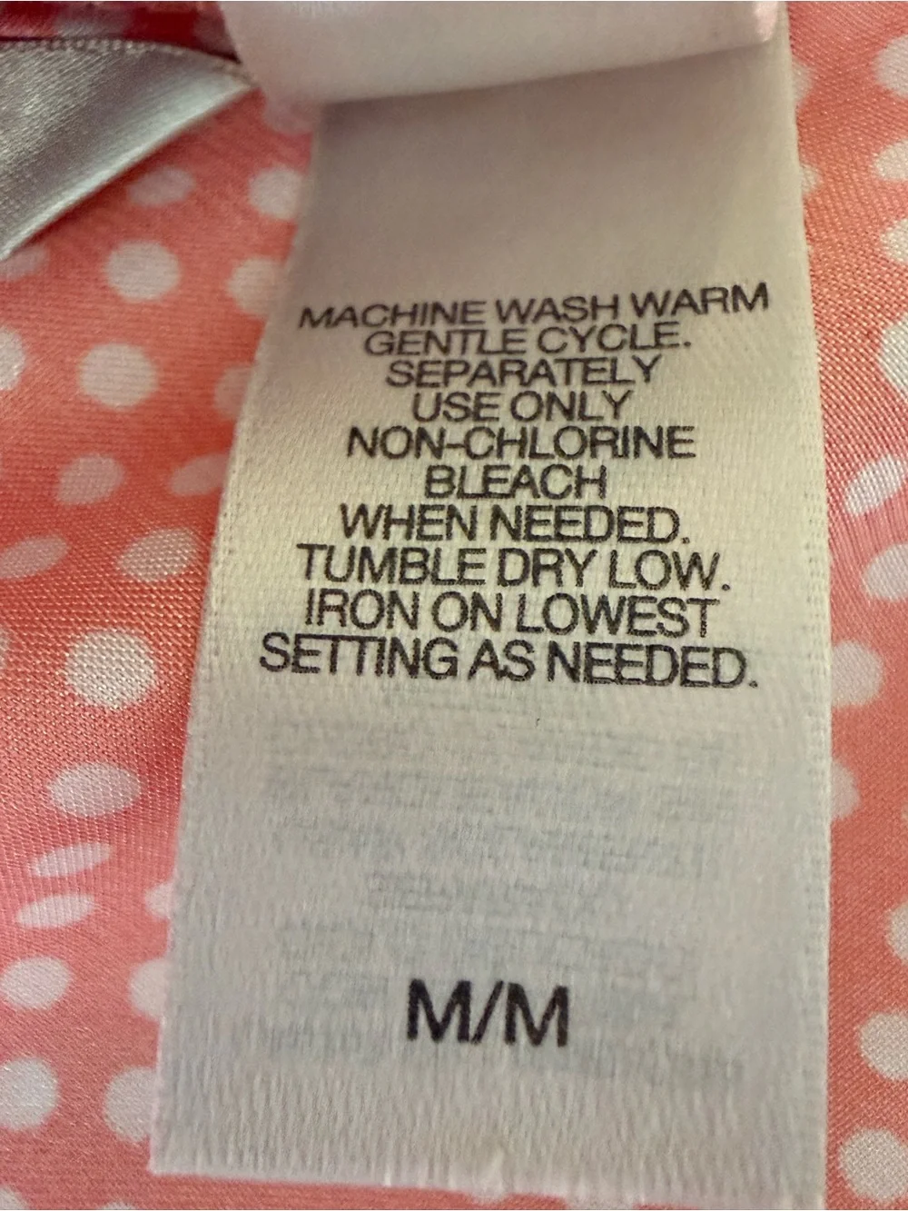Adonna‎ Pink Polka Dot Satin Slip Dress Nightgown Size M coquette romantic
